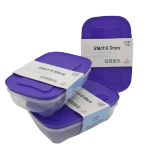 H&T Storage Rectangular Box  3PC SET(1LTR*3)