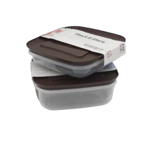 H&T Storage Square Box 2PC SET  (700+1200 ML)