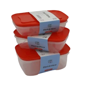 H&T Storage Rectangular Box  3PC SET (0.8+1+1.5 LTR)