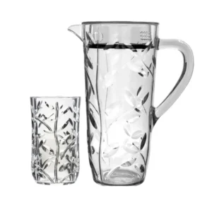 Acrylic Leaves Cut Water Set 7 PC HB Glass